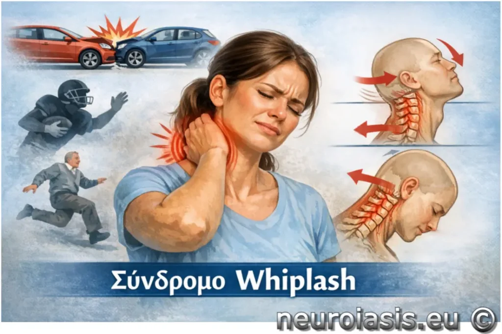 κάκωση Whiplash τραυματισμός αυχένα “Δίκην μαστιγίου”